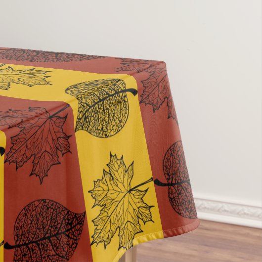 Striped Leaves Herfst Season Tablecloth Tafelkleed (Voorbeeld)