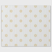 Striped Light Silver Jewish Star of David Cadeaupapier (Vlak)