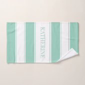 Striped Light Teal and White Bad Handdoek (Handdoek)