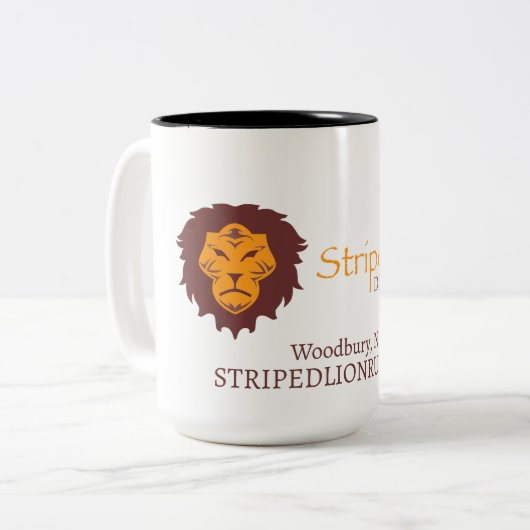 Striped Lion 15 oz Mok - Logo (Voorkant links)