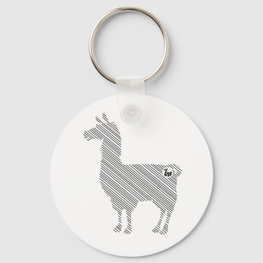 Striped Llama Sleutelhanger (Voorkant)