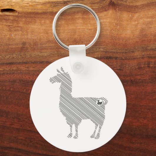 Striped Llama Sleutelhanger (Voorkant)