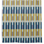Striped Minimalist Green Blue Douchegordijn (Voorkant)