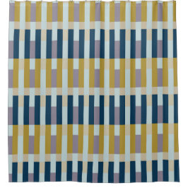 Striped Minimalist Green Blue Douchegordijn