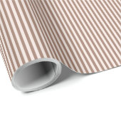 Striped Mocha Brown Cream Christmas Holiday  Cadeaupapier (Rol Hoek)