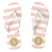 Striped Monogram in Blush Teenslippers (Voetbed)