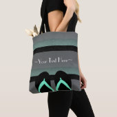 Striped Monogram Zee Mint Green Full Print Tote Bag (Dichtbij)