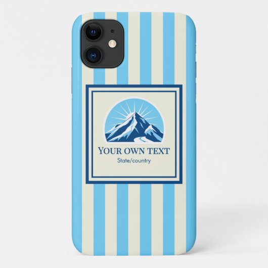 Striped Mountain ski resort name Case-Mate iPhone Case (Achterkant)