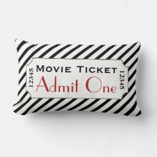 Striped Movie Ticket Cinema Pillow Kussen