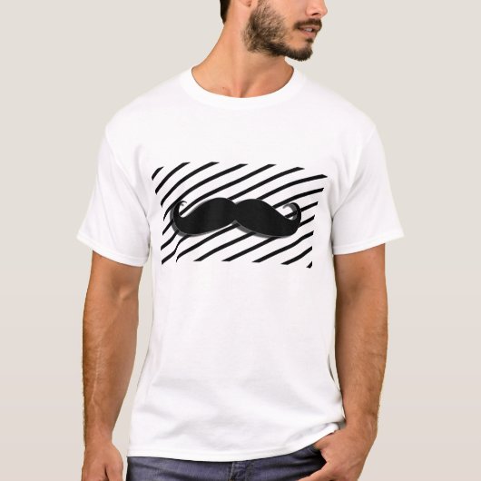 Striped Mustache T-Shirt -  (Voorkant)