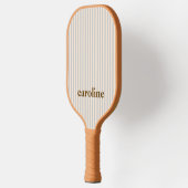 Striped Name Aesthetic Minimalist Preppy Neutral Pickleball Paddle (Links)