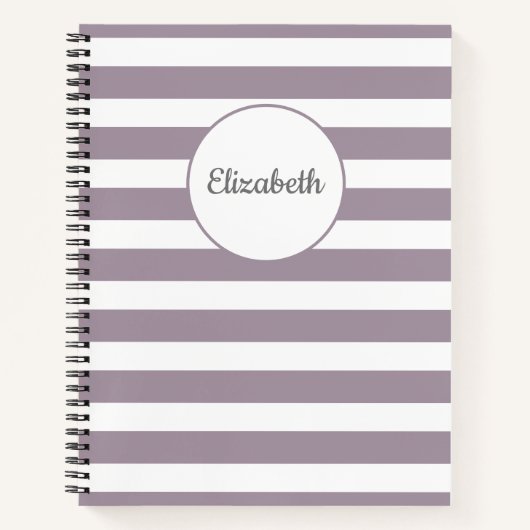 Striped Name Notebook Notitieboek (Voorkant)