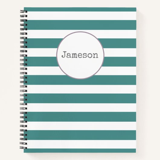 Striped Name Notebook Notitieboek (Voorkant)
