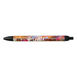 Striped Natuur Art Collage Zwarte Inkt Pen