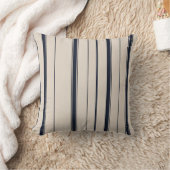 Striped Navy Blue and Cream Throw Cushion Kussen (Deken)