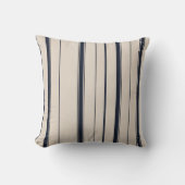 Striped Navy Blue and Cream Throw Cushion Kussen (Voorkant)