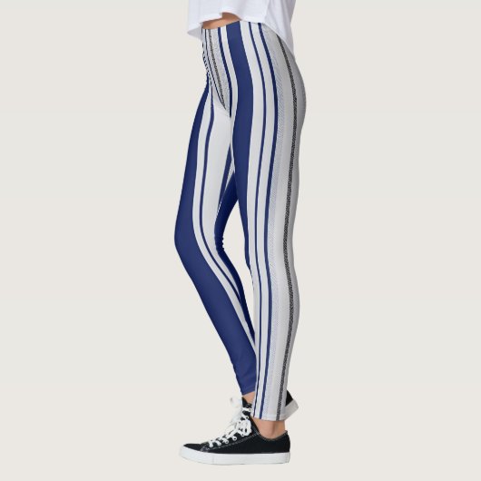 Striped Navy Blue and Grey Leggings (Links)