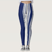 Striped Navy Blue and Grey Leggings (Voorkant)