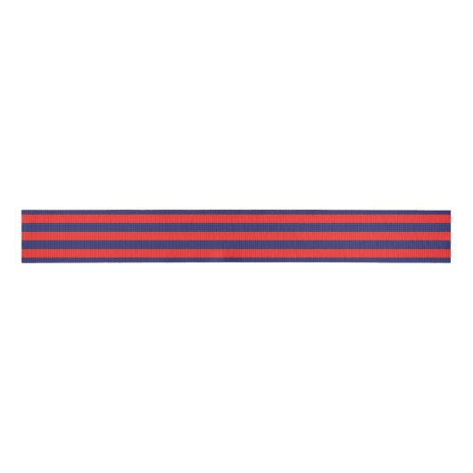 Striped (Navy Blue & Red) Grosgrain Lint (Voorkant)