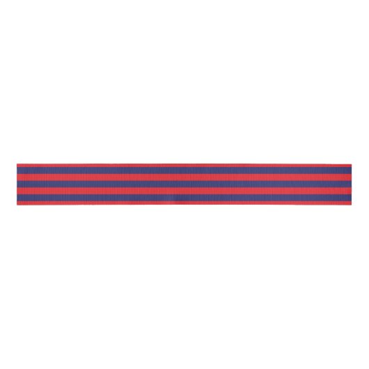 Striped (Navy Blue & Red) Grosgrain Lint (Voorkant)
