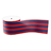 Striped (Navy Blue & Red) Grosgrain Lint (Spoel)