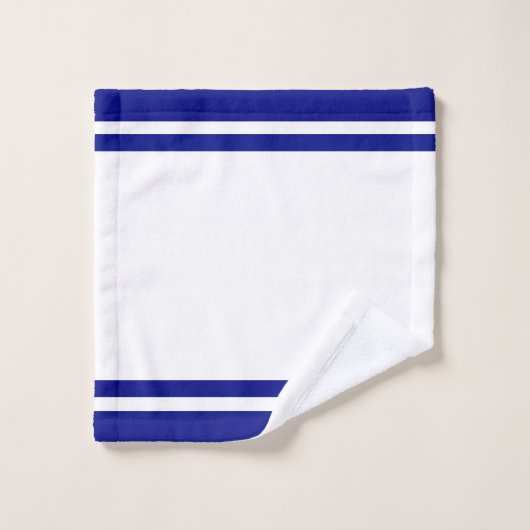 Striped Navy Blue & White Bad Handdoek (Wasdoekje)