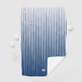 Striped Navy Blue & White Modern Abstract Aangepas Golfhanddoek (Insitu)
