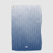 Striped Navy Blue & White Modern Abstract Aangepas Golfhanddoek (Voorkant)