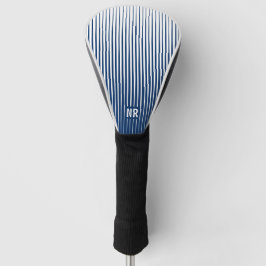 Striped Navy Blue & White Modern Abstract Aangepas Golfheadcover