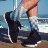 Striped Navy Blue & White Modern Abstract patroon Sokken