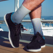 Striped Navy Blue & White Modern Abstract patroon