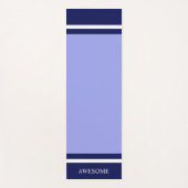 Striped Navy Blue & White op Light Blue Yogamat (Voorkant)