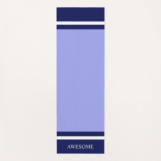 Striped Navy Blue & White op Light Blue Yogamat (Voorkant)