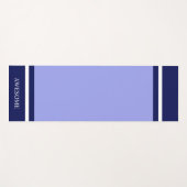 Striped Navy Blue & White op Light Blue Yogamat (Voorkant (horizontaal))