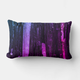 Striped Neon Pink en Paarse Abstracte Moderne Kussen