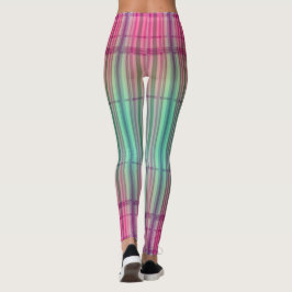 Striped New Tartan Aqua Pink Leggings