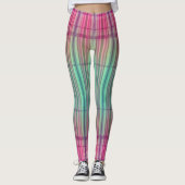 Striped New Tartan Aqua Pink Leggings (Voorkant)