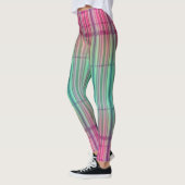 Striped New Tartan Aqua Pink Leggings (Links)