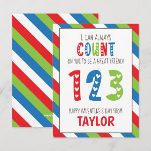 Striped Number Count - Valentijnse kaarten