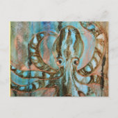 Striped Octopus Zee Created Art Briefkaart (Voorkant)