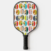 Striped Oval Halves Pickleball Paddle (Voorkant)
