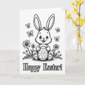 Striped Ovoid Bunny Joy Card Kaart (Gele Bloem)