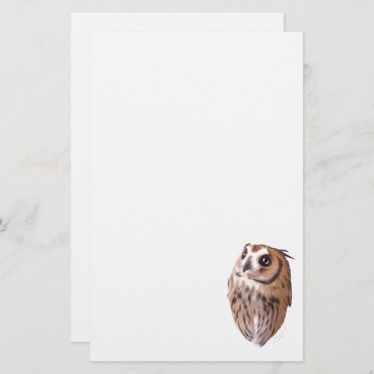 Striped owl briefpapier (Voorkant / Achterkant)