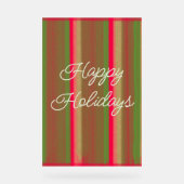 Striped Painting Happy Holidays Acryl Bord (Voorkant)