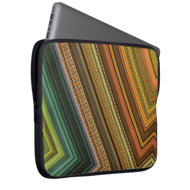 Striped Pattern Electronics Bag Laptop Sleeve (Voorkant Rechts)