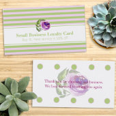 Striped Pattern Roos Business Loyalty Punch Kaart Afsprakenkaartje
