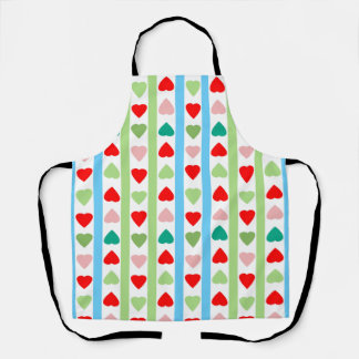 Striped pattern with hearts for Valentine's day  Schort