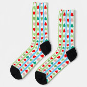 Striped pattern with hearts for Valentine's day Sokken (Links)