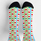 Striped pattern with hearts for Valentine's day Sokken (Top)