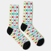Striped pattern with hearts for Valentine's day Sokken (Rechts)